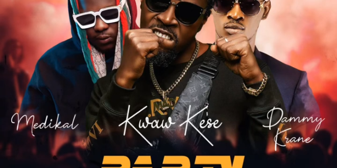 Kwaw Kese Party Rocker Ft Medikal & Dammy Krane Mp3 Download - Ghanaian rapper and MadTime Entertainment boss, Kwaw Kese releases this tune titled “Party Rocker” featuring award-winning rapper, Medikal, and Nigerian afrobeat superstar, Dammy Krane. Production credit goes to Skonti. Listen up and download this free mp3 song below. Kwaw Kese – Party Rocker Ft Medikal & Dammy Krane (Prod. By Skonti)